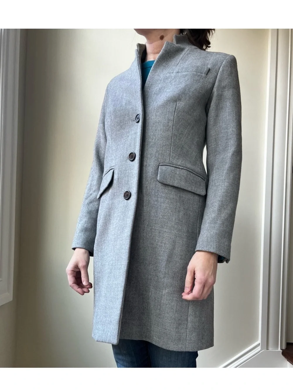 J CREW Regent Topcoat Coat Gray Wool Tailored Academia Preppy Classic Dressy 10 - Picture 1 of 8